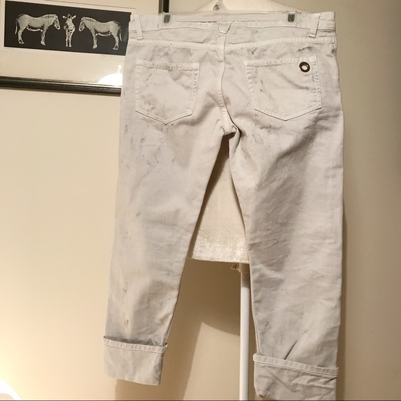 Pierre Balmain Skinny Crop Dirty Cuff Jeans gold - Picture 4 of 6